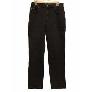 Womens 12 M '90s Vintage Lee Riders Mom Jeans Black Faded Denim High Waisted